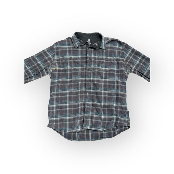 KÜHL Mens Grey/Blue Plaid Casual Button Down Pocket Shirt Sz XXLarge​ - Picture 3 of 8